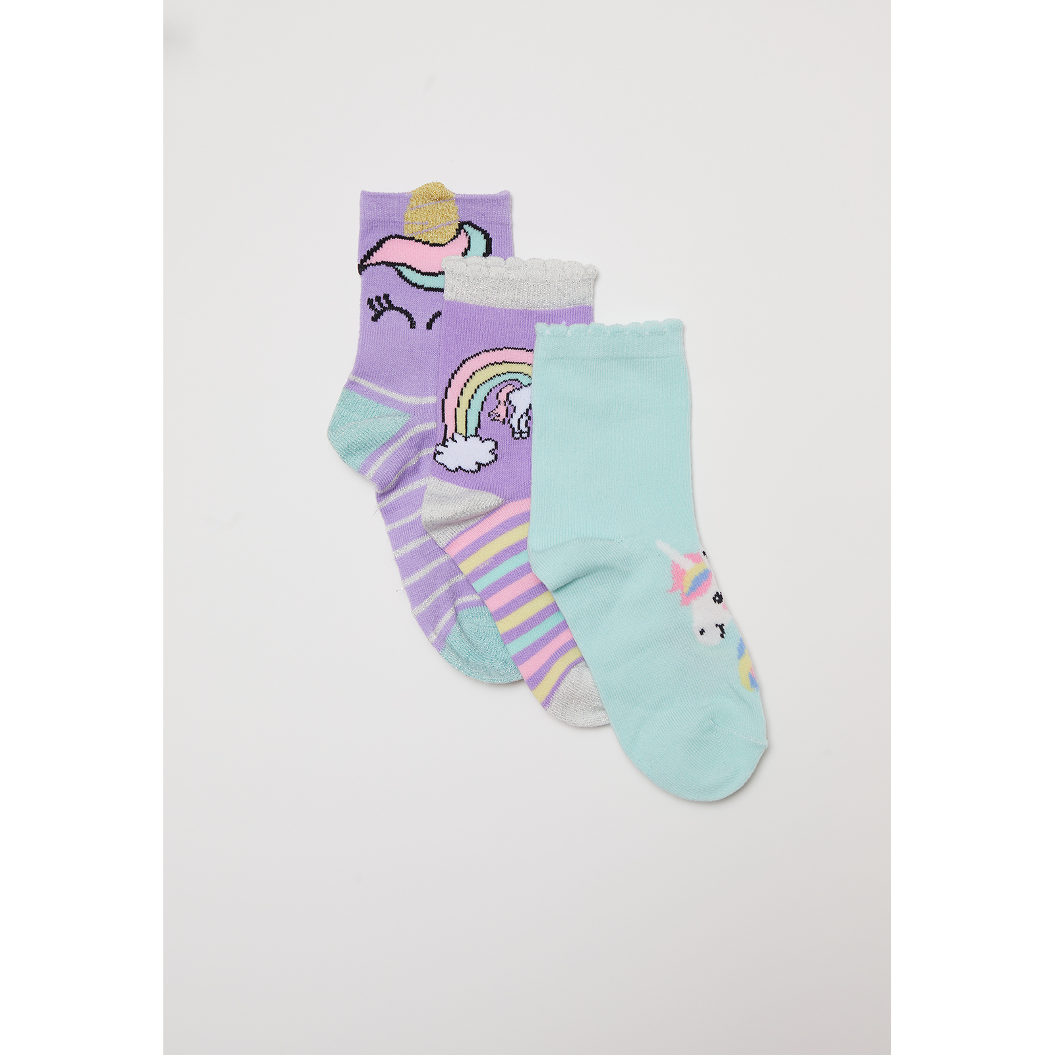 Calcetín Tripack Largo Niña Morado Familyshop 1