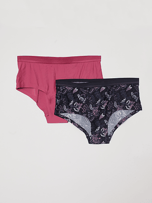 Calzón Bipack Micro Liso Mujer Negro Familyshop