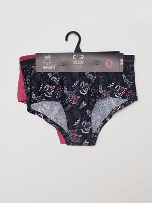 Calzón Bipack Micro Liso Mujer Negro Familyshop