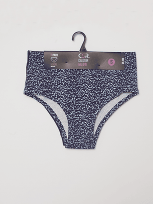 Calzón Bipack Tiro Alto Mujer Azul Familyshop