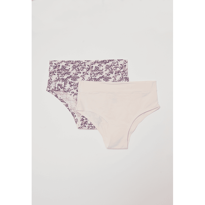 Calzón Bipack Tiro Alto Mujer Rosado Familyshop 1