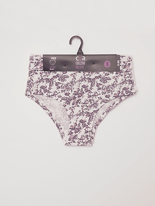 Calzón Bipack Tiro Alto Mujer Rosado Familyshop