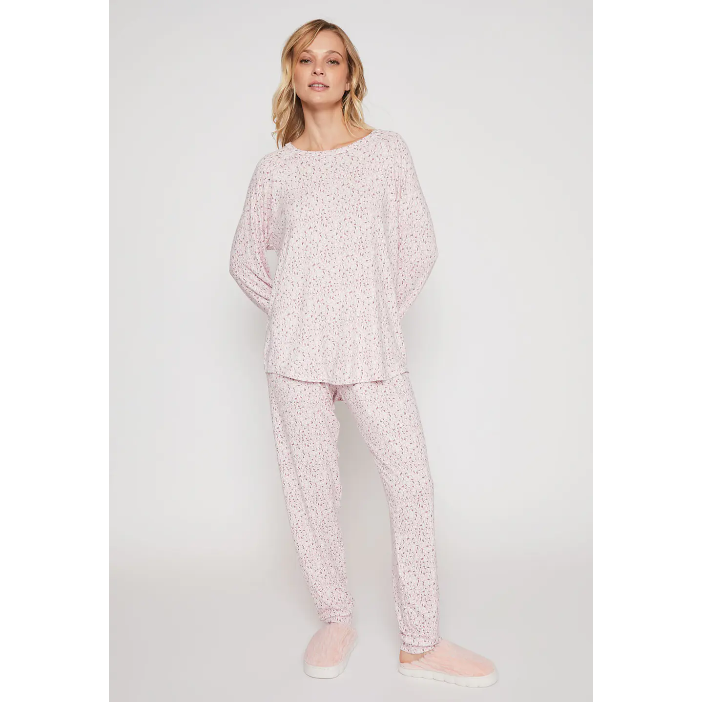Pijama Tejido Print Mujer Rosado Familyshop 3
