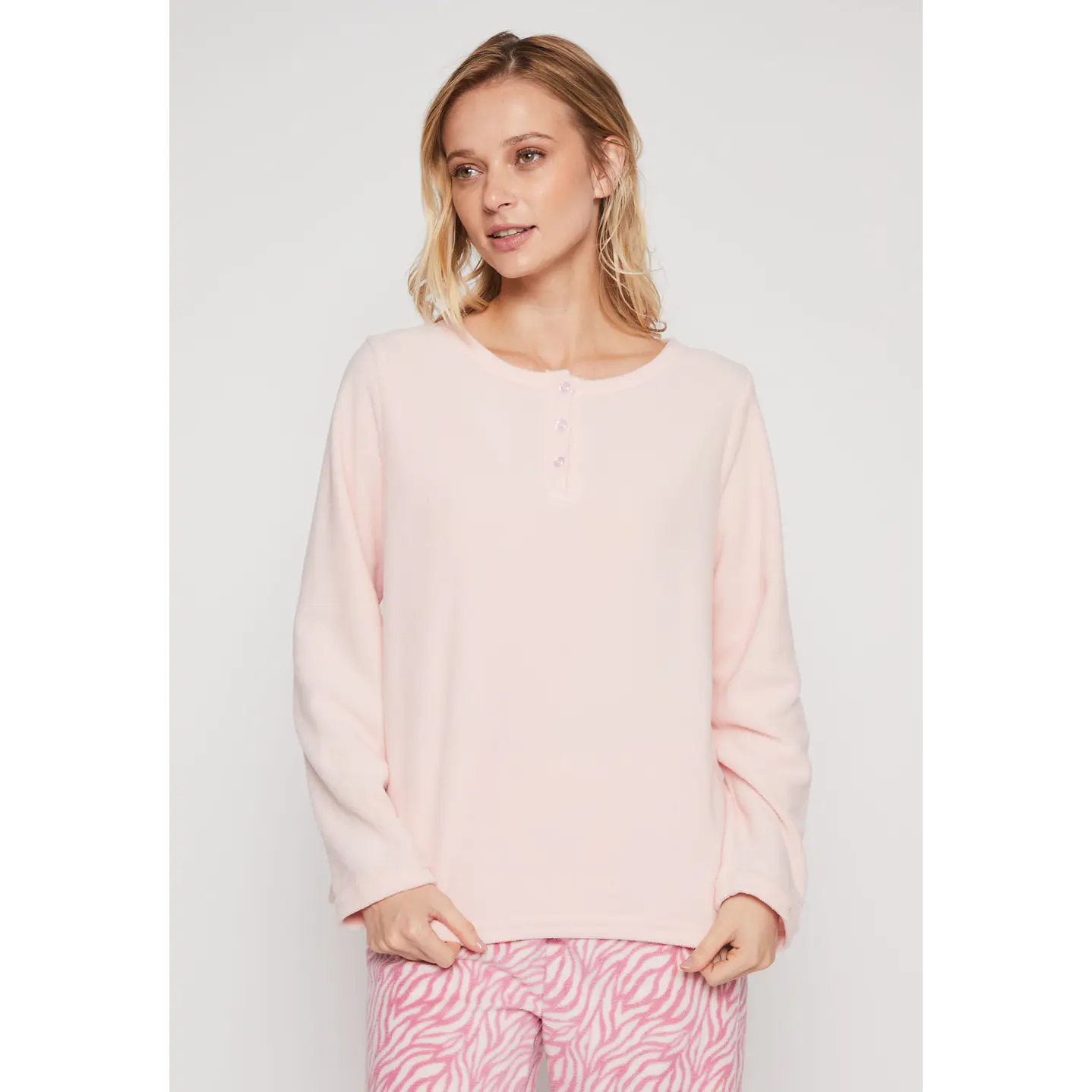 Pijama Polar Mujer Rosado Familyshop 2