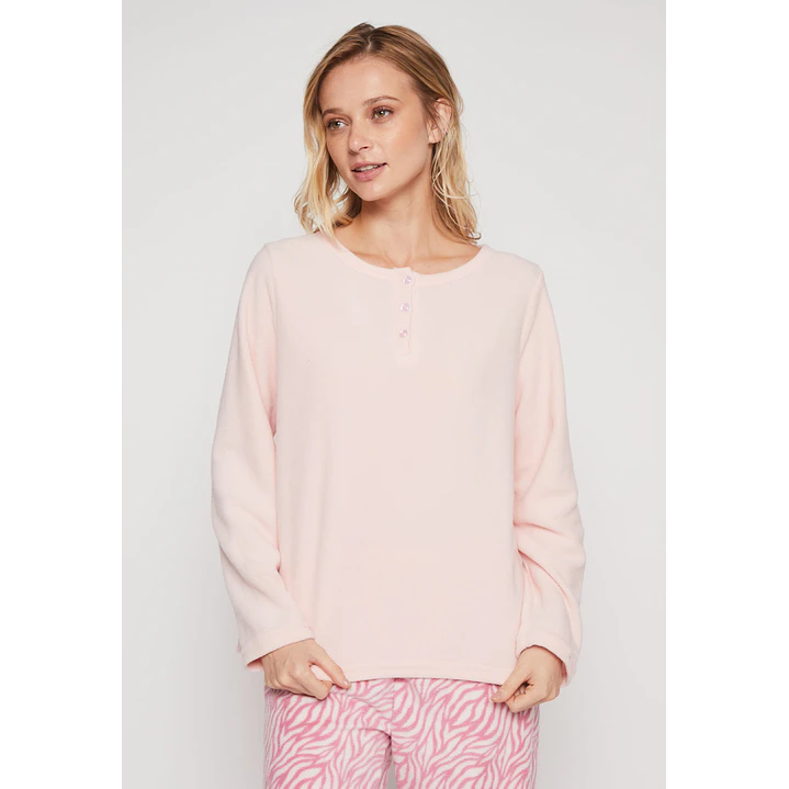 Pijama Polar Mujer Rosado Familyshop 1