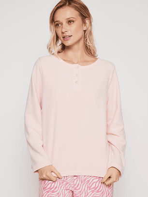 Pijama Polar Mujer Rosado Familyshop