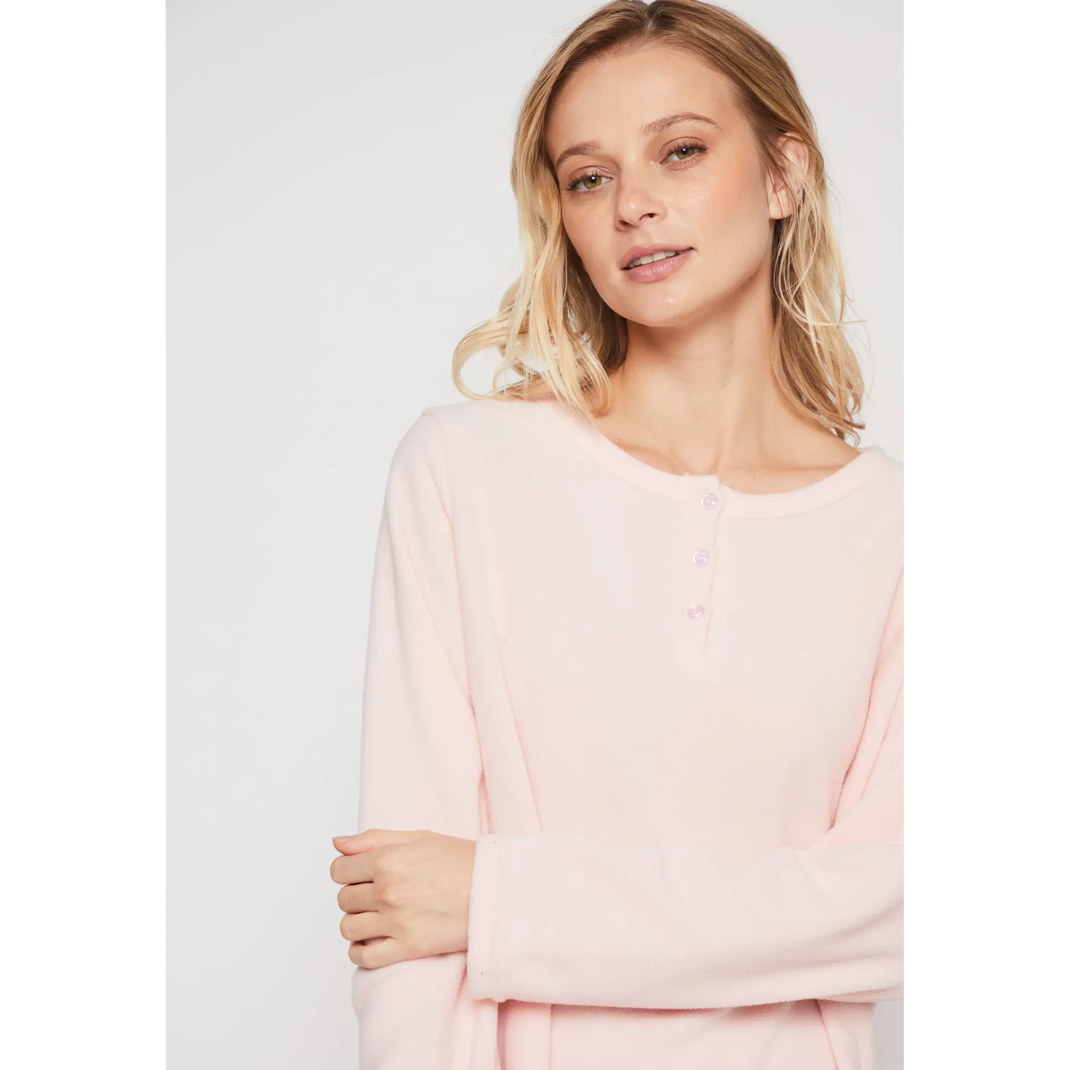 Pijama Polar Mujer Rosado Familyshop 5