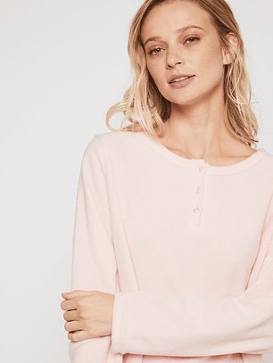 Pijama Polar Mujer Rosado Familyshop