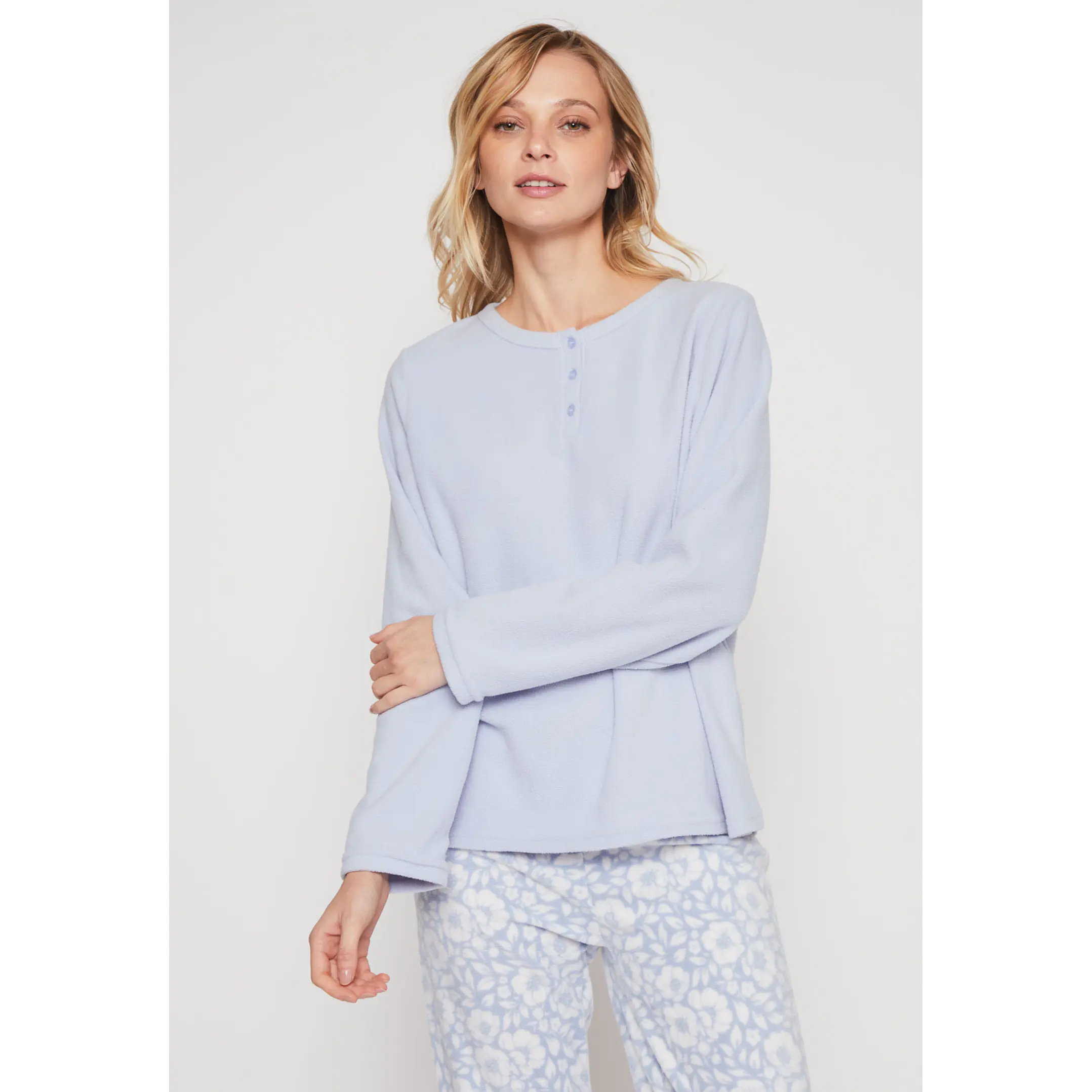 Pijama Polar Mujer Celeste Familyshop 1