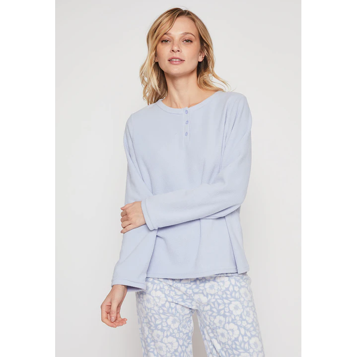 Pijama Polar Mujer Celeste Familyshop 1