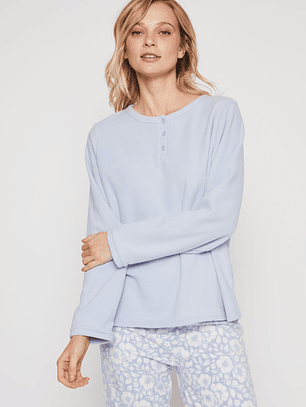 Pijama Polar Mujer Celeste Familyshop