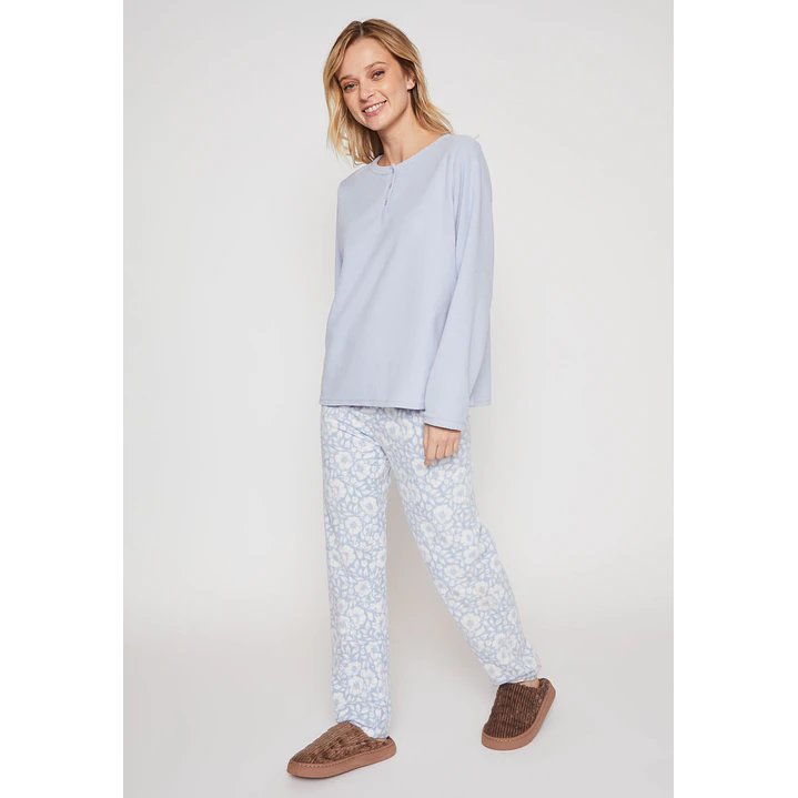 Pijama Polar Mujer Celeste Familyshop 2