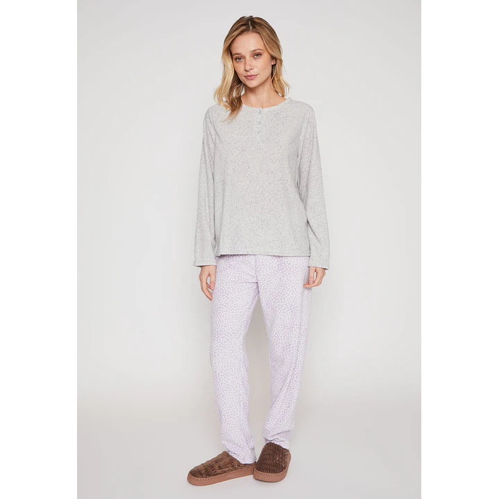 Pijama Polar Mujer Gris Familyshop 2