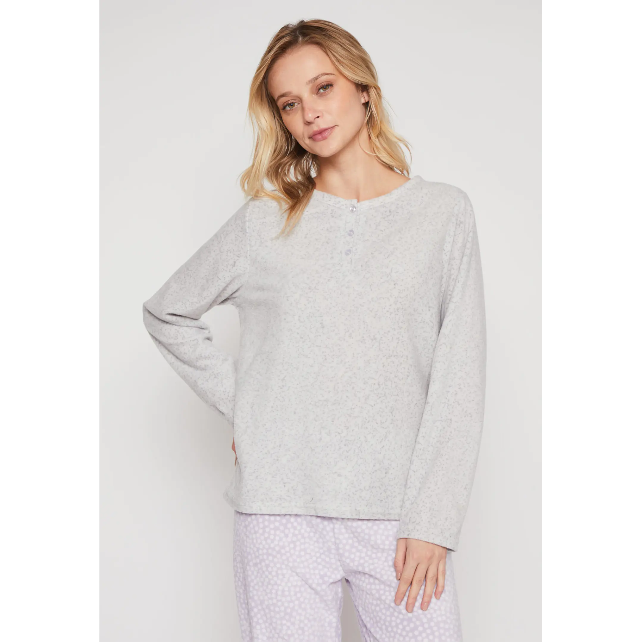 Pijama Polar Mujer Gris Familyshop 1