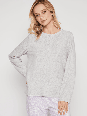 Pijama Polar Mujer Gris Familyshop