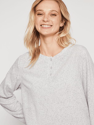 Pijama Polar Mujer Gris Familyshop