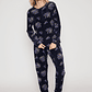 Pijama Plush Flores Mujer Azul Familyshop - Miniatura 4