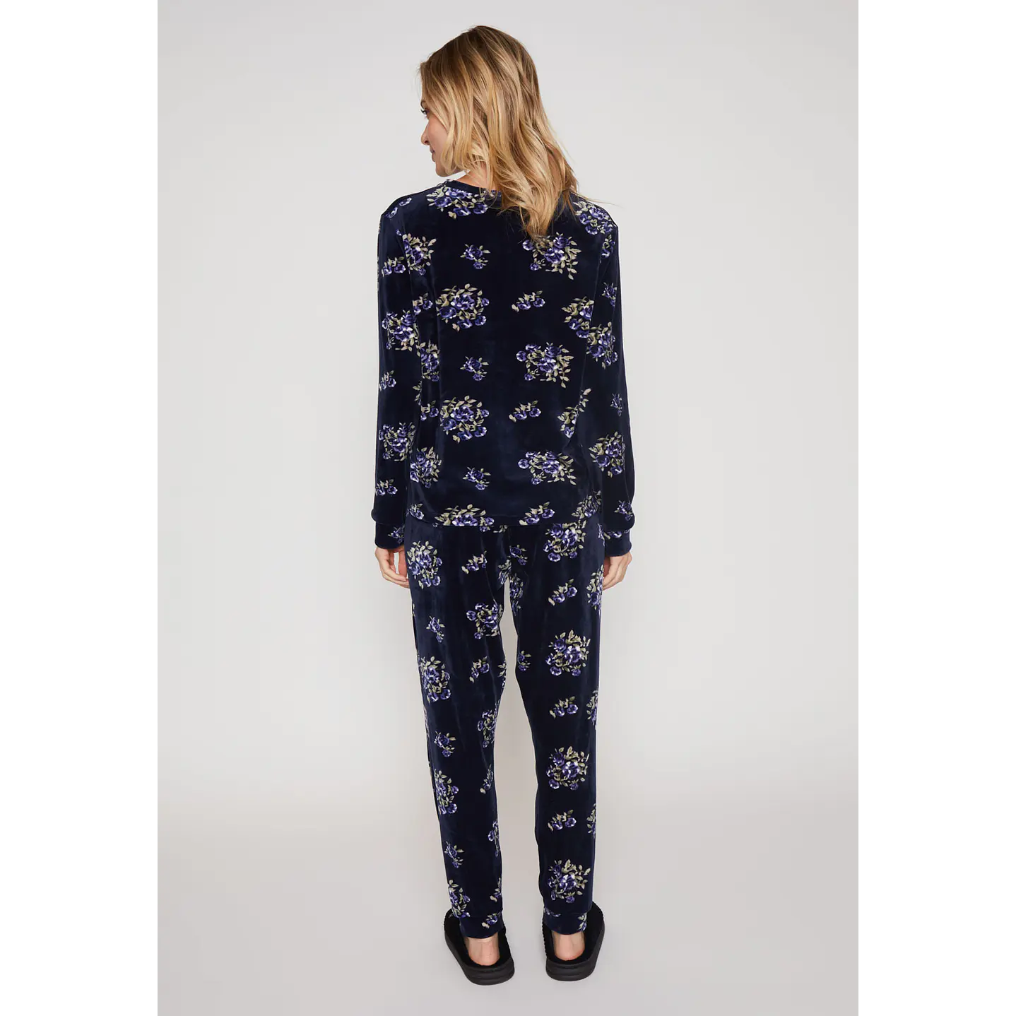 Pijama Plush Flores Mujer Azul Familyshop 3