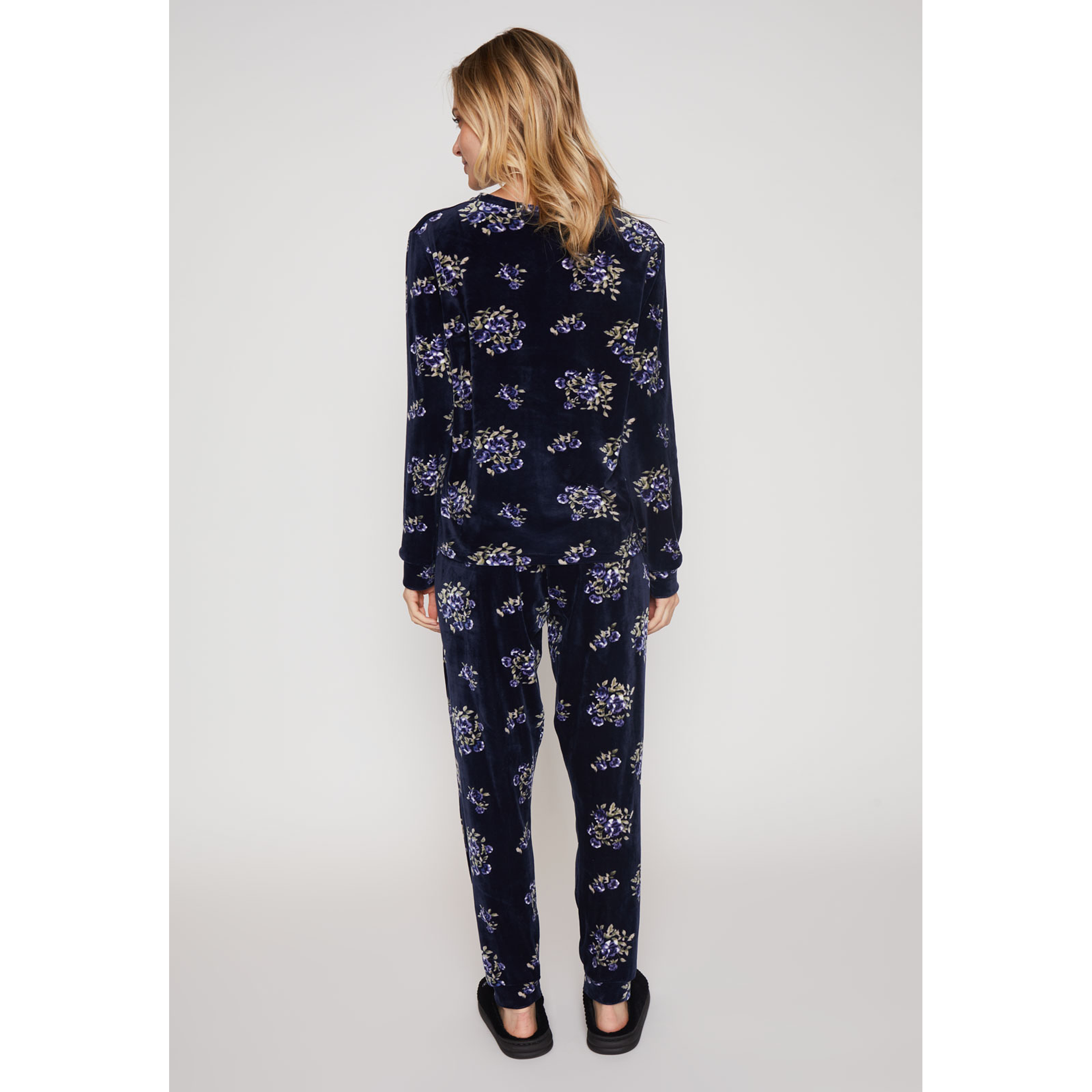 Pijama Plush Flores Mujer Azul Familyshop 3