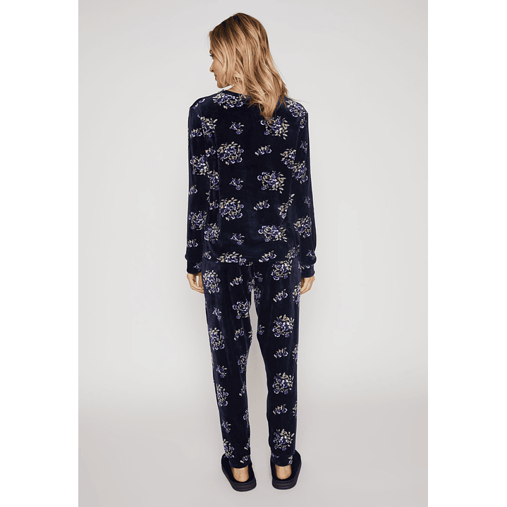 Pijama Plush Flores Mujer Azul Familyshop 3