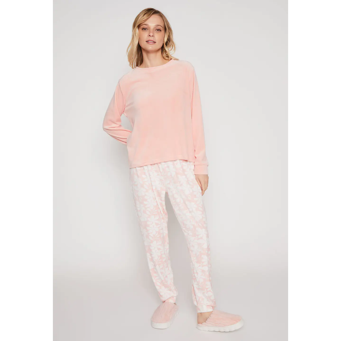 Pijama Plush Mujer Rosado Familyshop 2