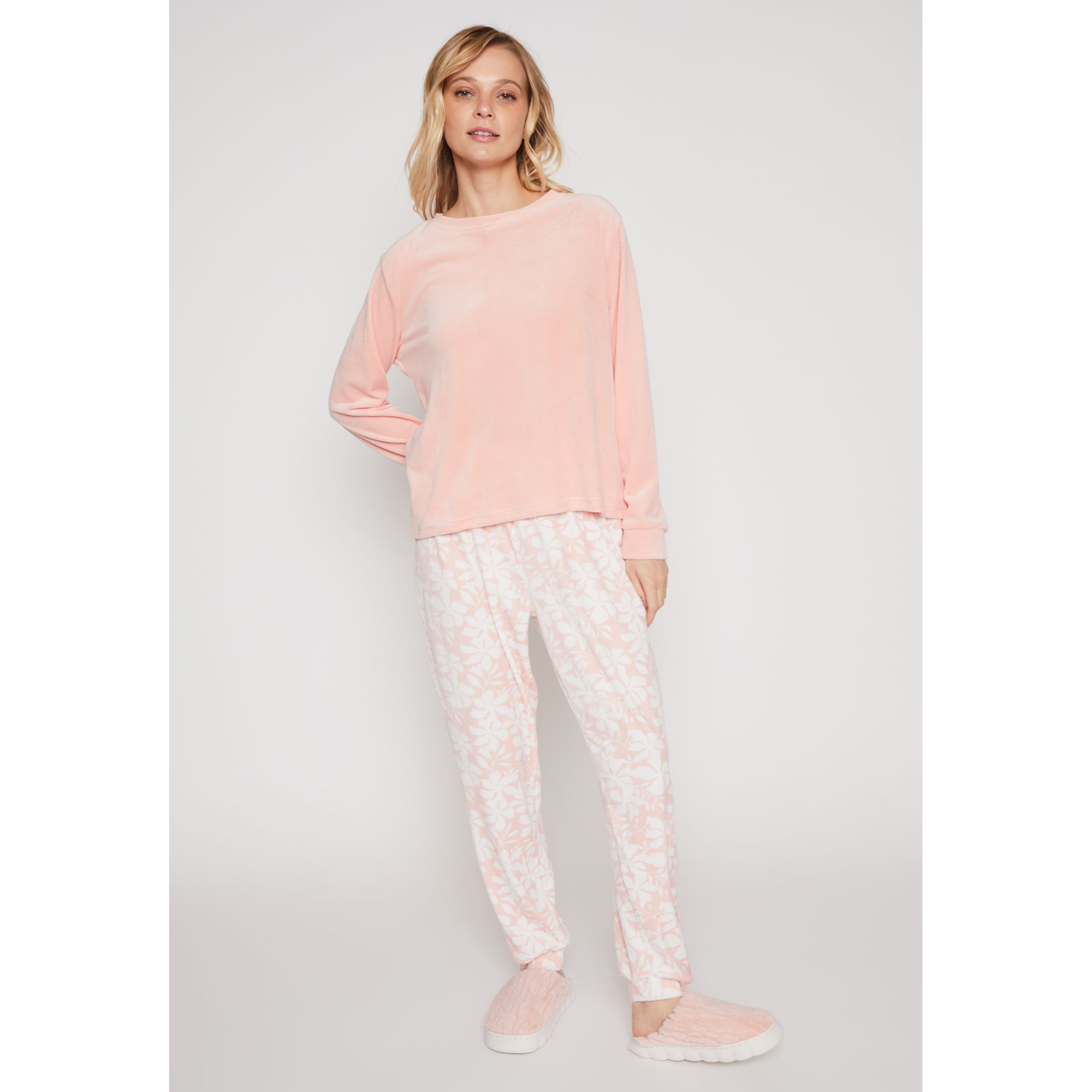 Pijama Plush Mujer Rosado Familyshop 4