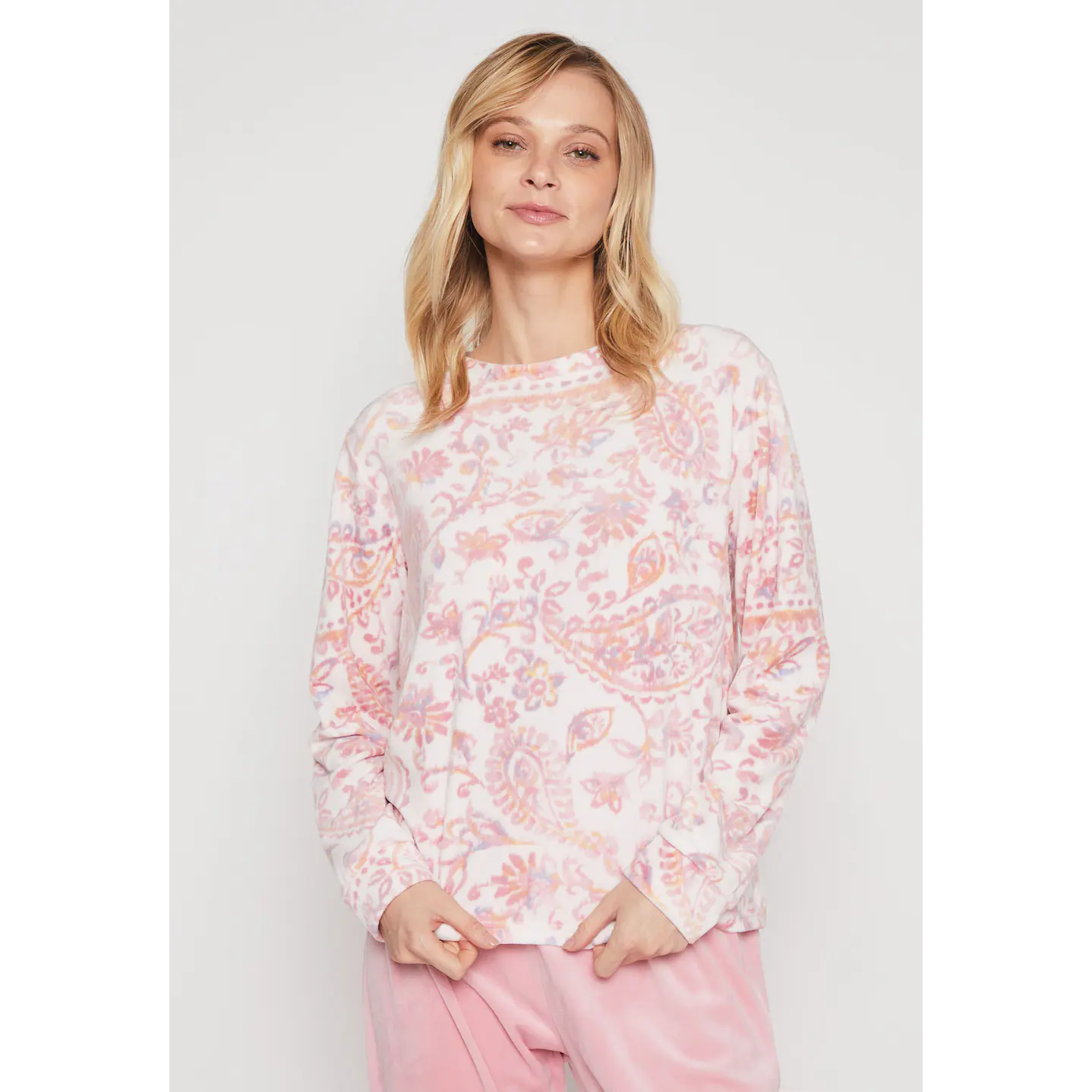 Pijama Plush Flor Mujer Rosado Familyshop 1