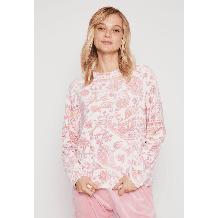 Pijama Plush Flor Mujer Rosado Familyshop 1
