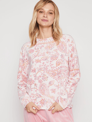 Pijama Plush Flor Mujer Rosado Familyshop