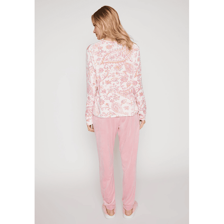 Pijama Plush Flor Mujer Rosado Familyshop 3