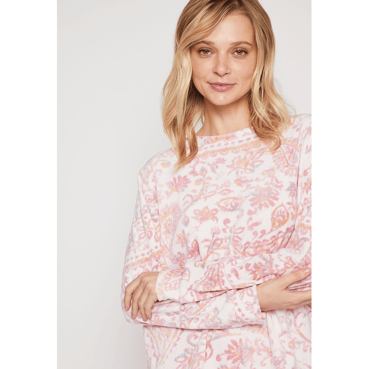 Pijama Plush Flor Mujer Rosado Familyshop 2