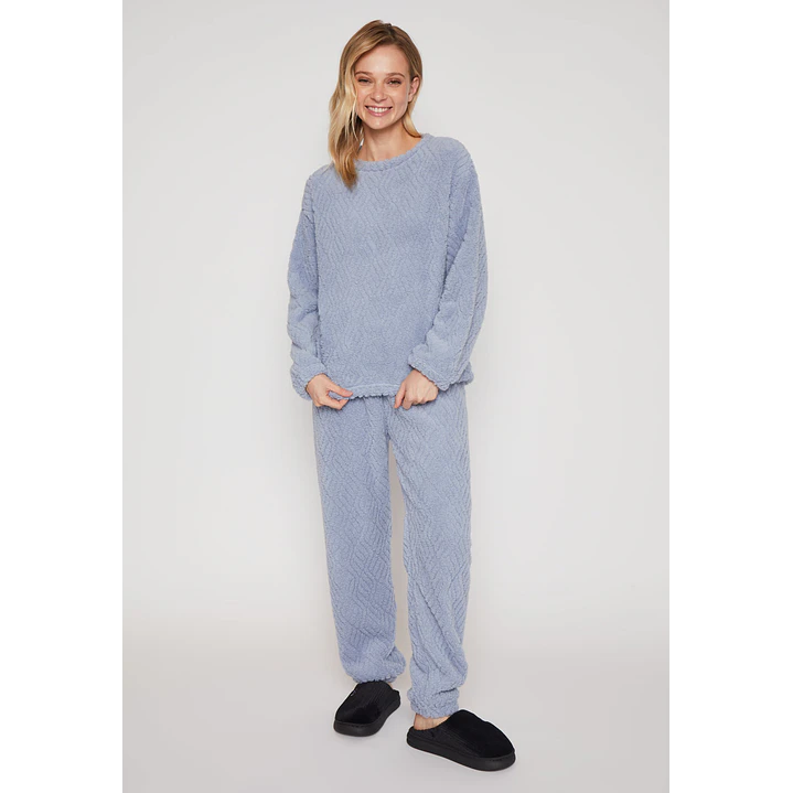 Pijama Peludo Mujer Gris Familyshop 4