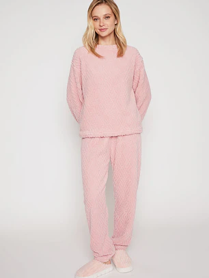 Pijama Peludo Mujer Coral Familyshop