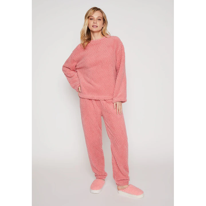 Pijama Peludo Mujer Rosado Familyshop 4