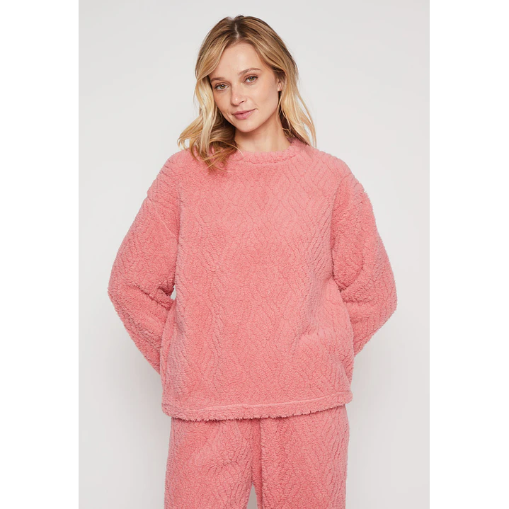 Pijama Peludo Mujer Rosado Familyshop 1