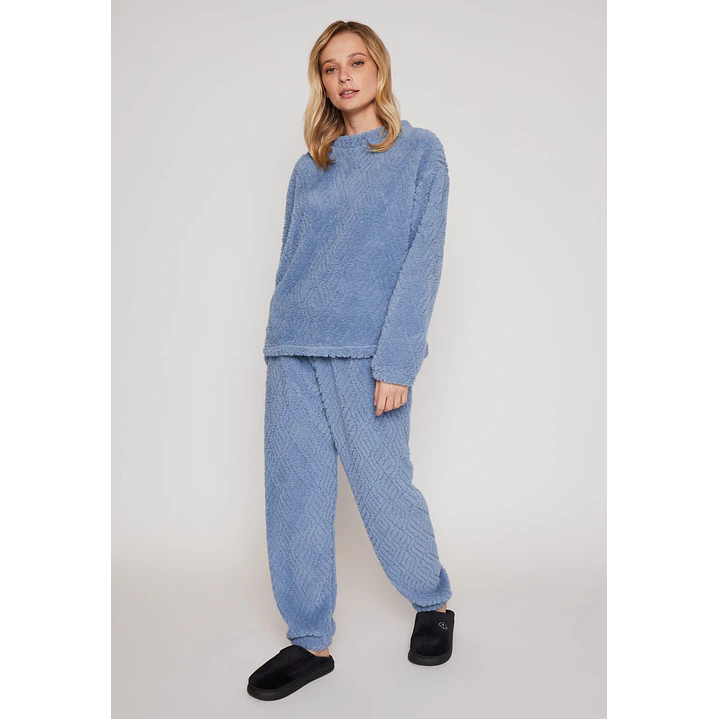 Pijama Peludo Mujer Azul Familyshop 4