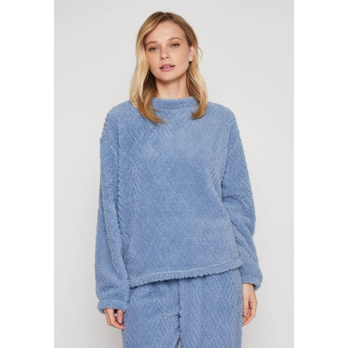 Pijama Peludo Mujer Azul Familyshop 1
