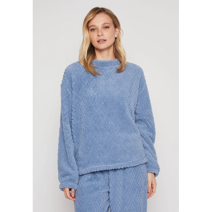 Pijama Peludo Mujer Azul Familyshop 1
