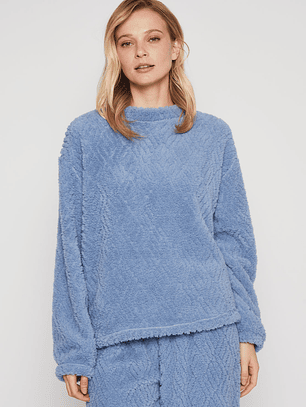 Pijama Peludo Mujer Azul Familyshop