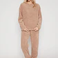 Pijama Peludo Mujer Beige Familyshop - Miniatura 4