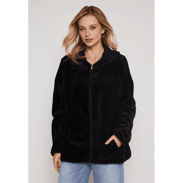 Polar Peludo Líneas Mujer Negro Familyshop 1
