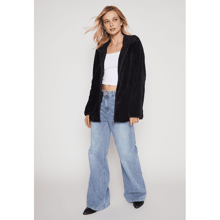 Polar Peludo Líneas Mujer Negro Familyshop 4