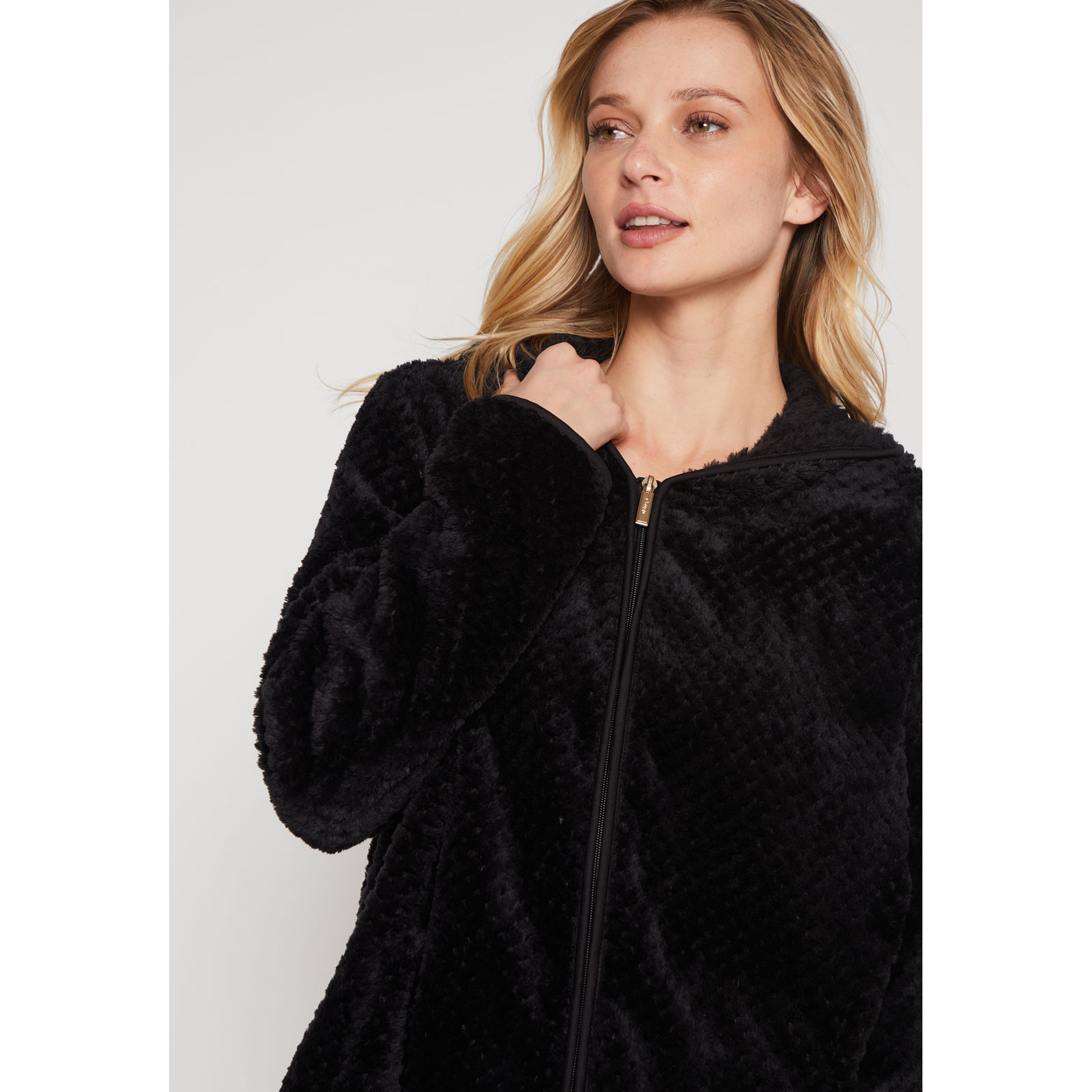 Polar Peludo Líneas Mujer Negro Familyshop 2