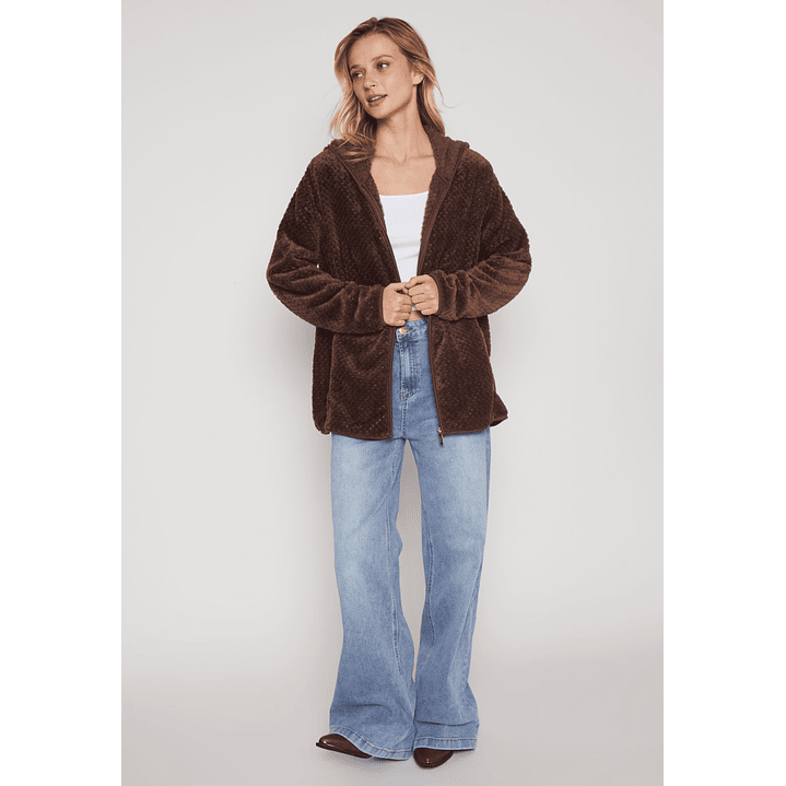 Polar Peludo Líneas Motas Mujer Café Familyshop 4