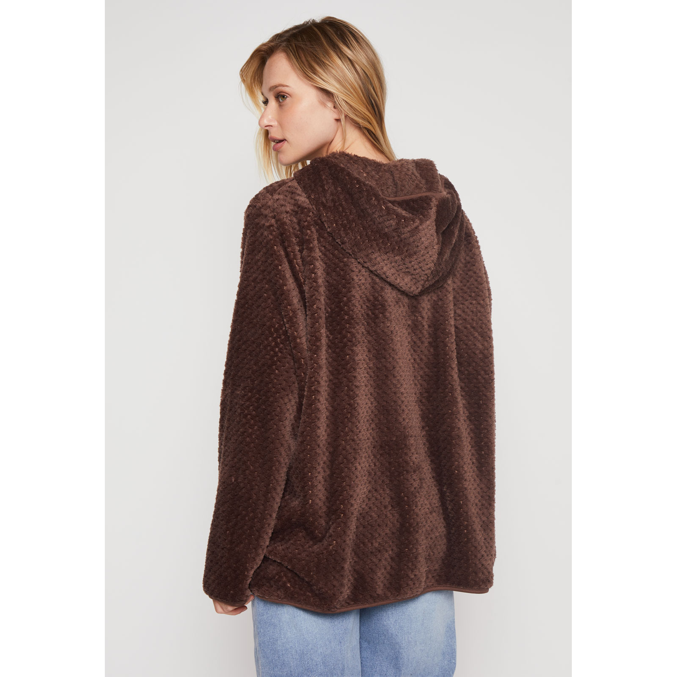 Polar Peludo Líneas Motas Mujer Café Familyshop 3