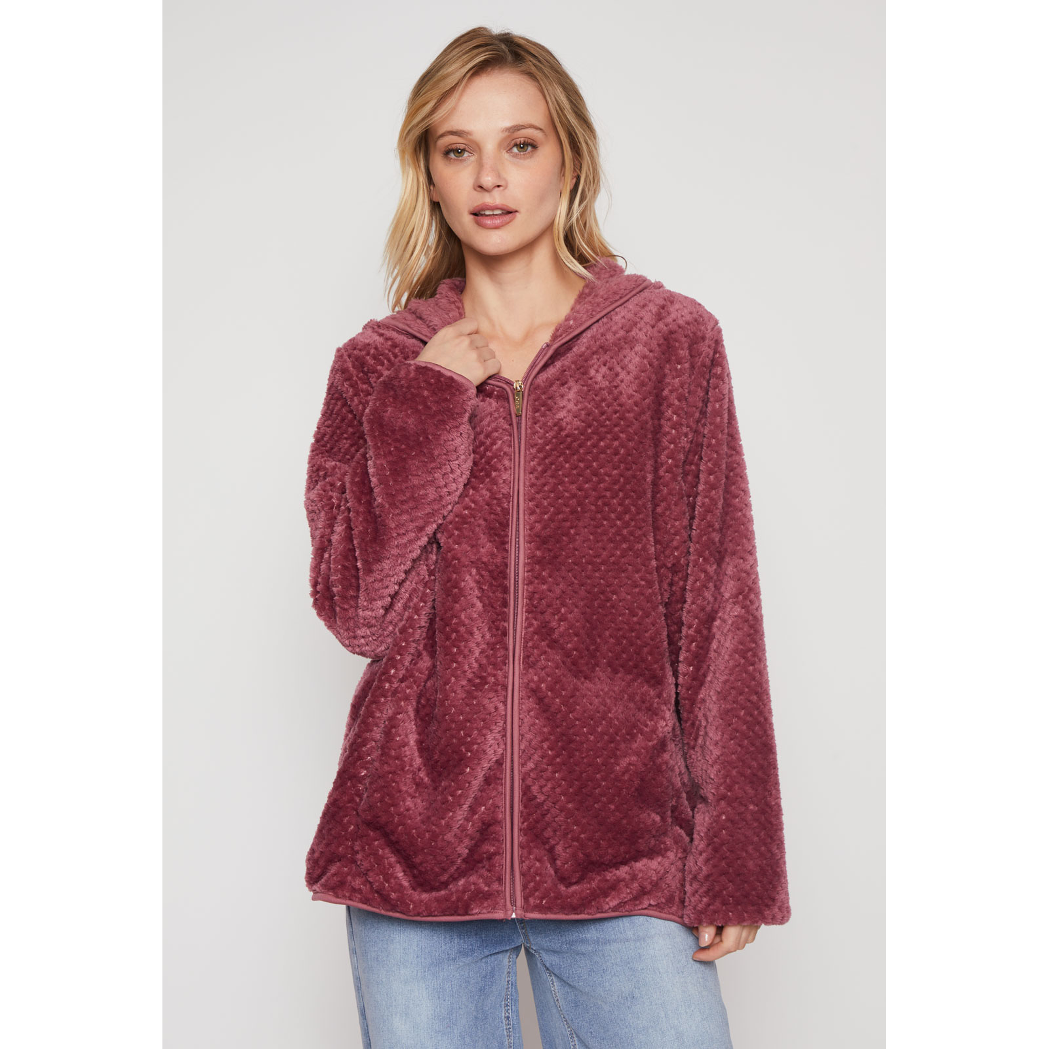 Polar Peludo Líneas Motas Mujer Rosado Familyshop 1