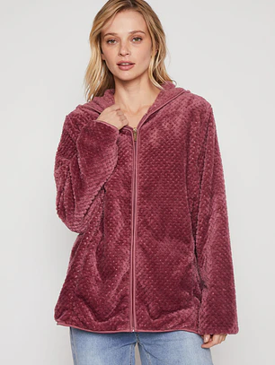 Polar Peludo Líneas Motas Mujer Rosado Familyshop