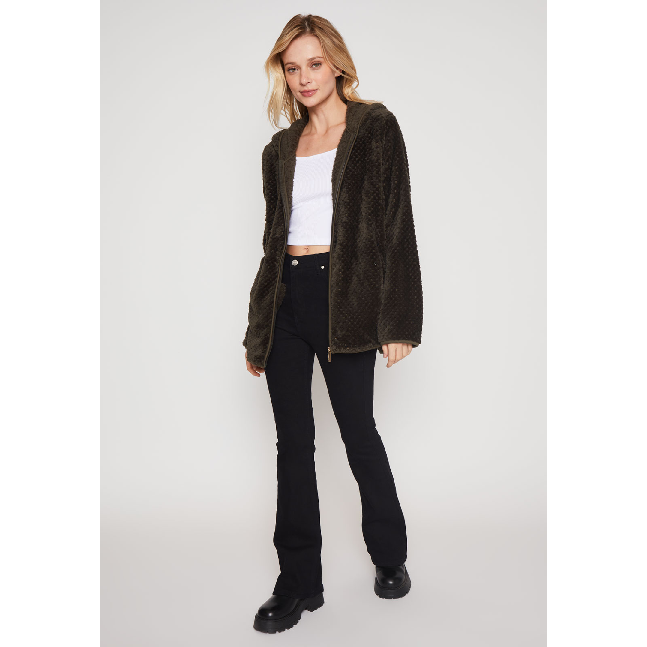 Polar Peludo Motas Mujer Verde Familyshop 4