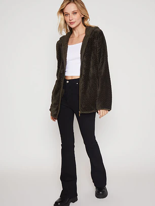 Polar Peludo Motas Mujer Verde Familyshop