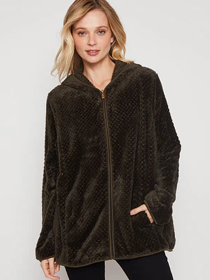 Polar Peludo Motas Mujer Verde Familyshop